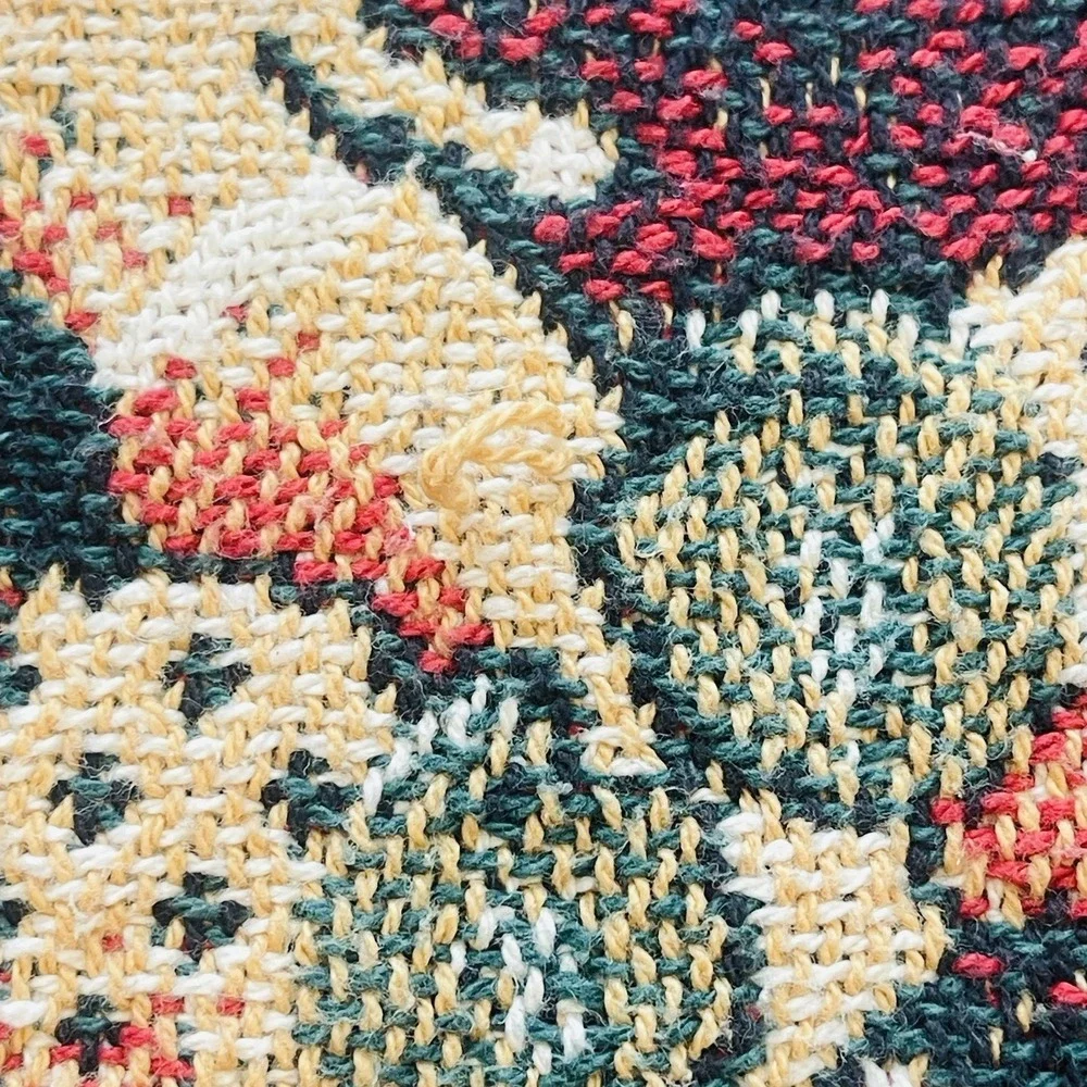 Vtg Tapestry Throw Blanket Christmas Mr Santa Claus Cotton‎ 50x60 READ